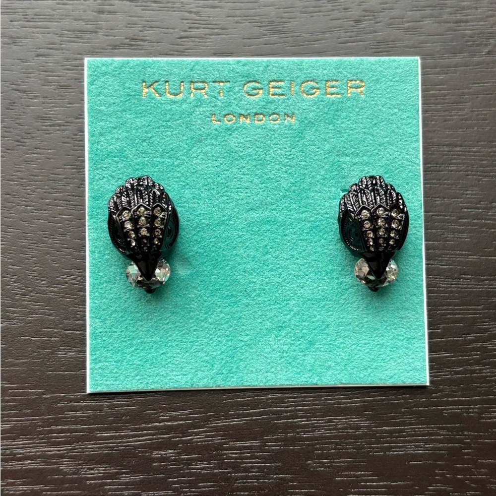 Kurt Geiger London - Black Eagle Stone Stud Earrings NWT - Picture 6 of 9
